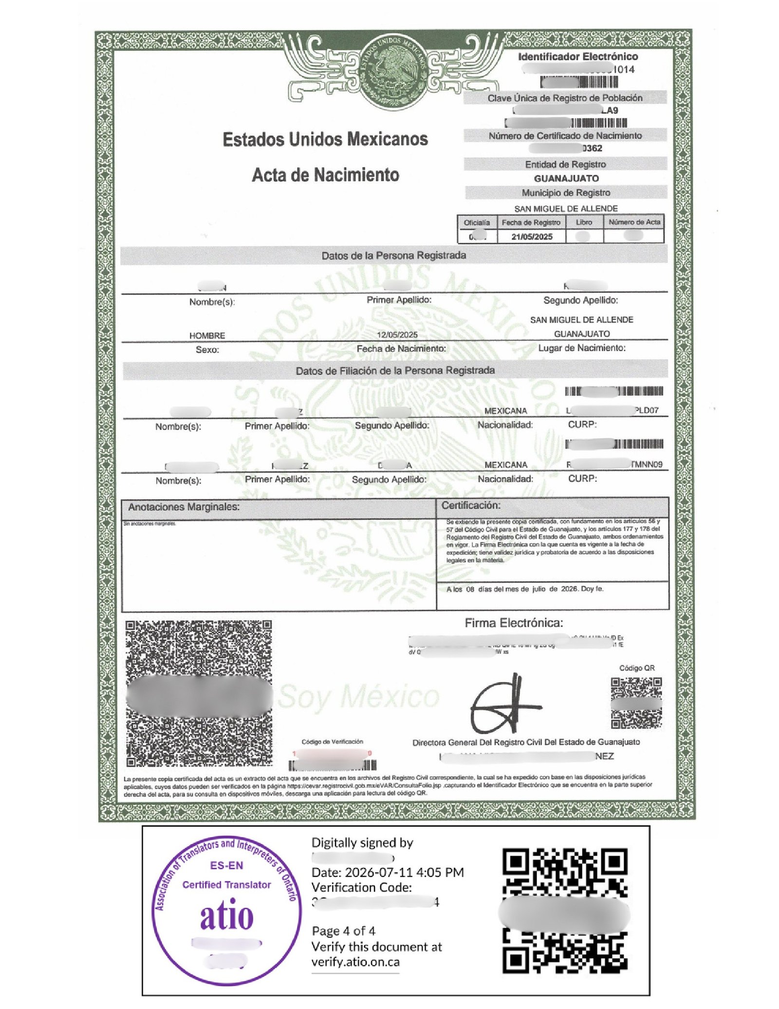 certified translation sample — page 4 of 4
